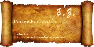 Bernecker Zalán névjegykártya